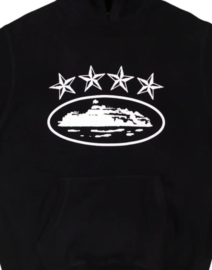 Corteiz 4Starz Alcatraz Hoodie in Black