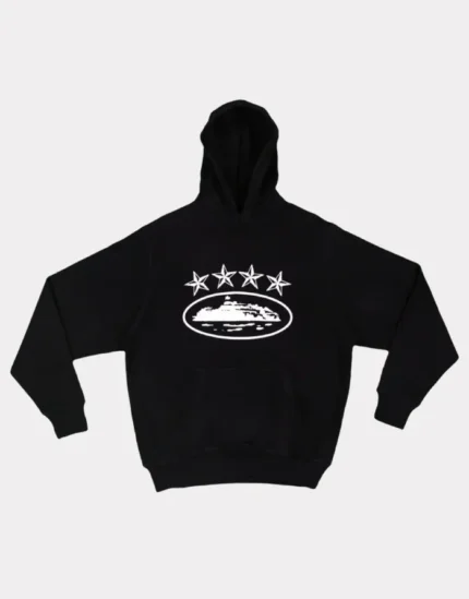 Corteiz 4Starz Alcatraz Hoodie in Black