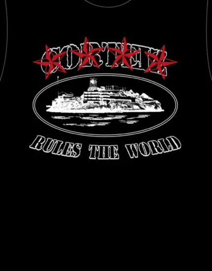 Corteiz 4Starz Alcatraz T-shirt in Black