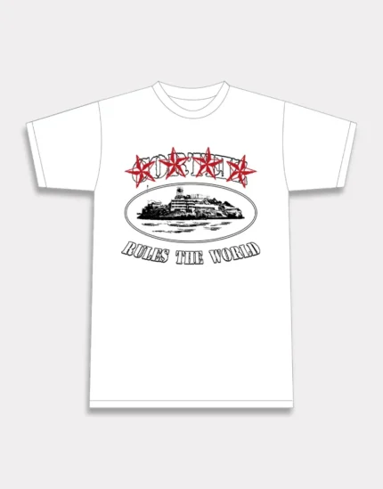 Corteiz 4Starz Alcatraz T-shirt in White