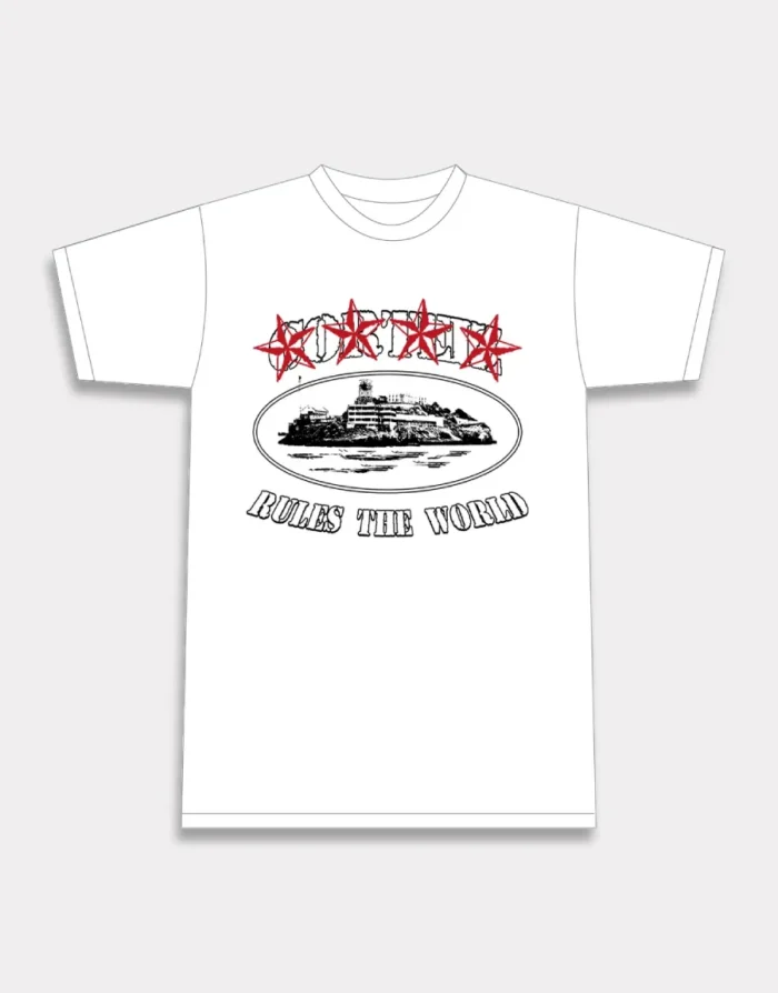 Corteiz 4Starz Alcatraz T-shirt in White