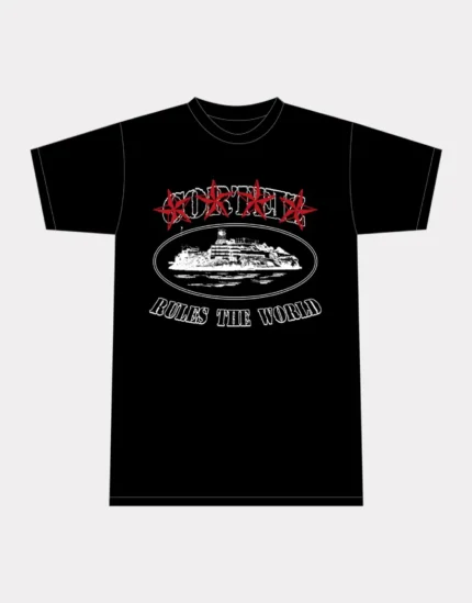 Corteiz 4Starz Alcatraz T-shirt in Black
