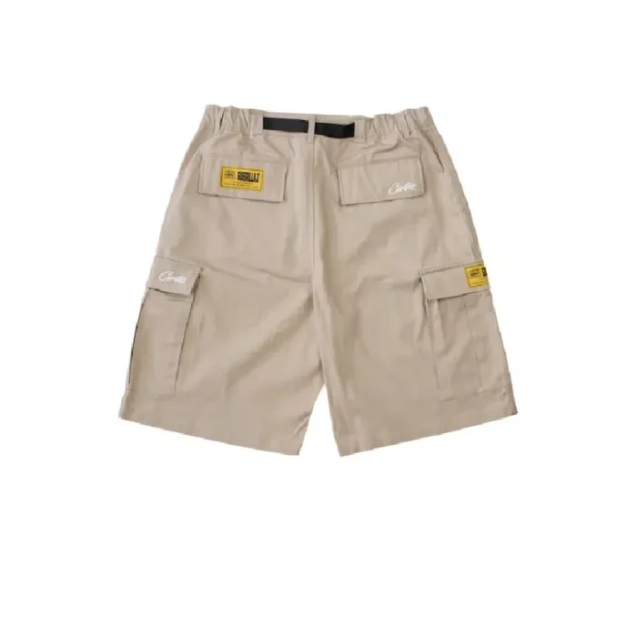 Corteiz Alcatraz Cargo Shorts in Beige