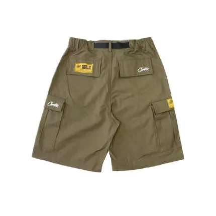 Corteiz Alcatraz Cargo Shorts in Khaki Green