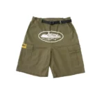 Corteiz Alcatraz Cargo Shorts in Khaki Green