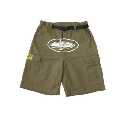 Corteiz Alcatraz Cargo Shorts in Khaki Green