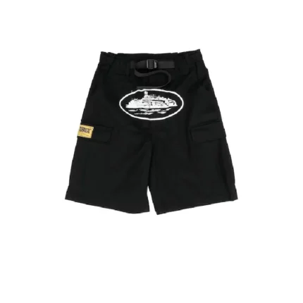 Corteiz Guerillaz 21′ Cargo Shorts in Black