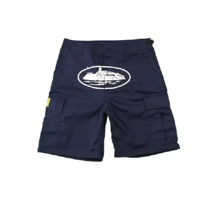 Corteiz Guerillaz Shorts in Navy