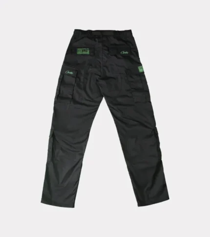 Corteiz Mula Guerillaz Cargos in Black/Green