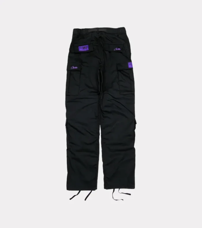 Corteiz Purp Guerillaz Cargos in Black/Purple