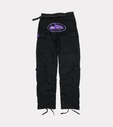 Corteiz Purp Guerillaz Cargos in Black/Purple