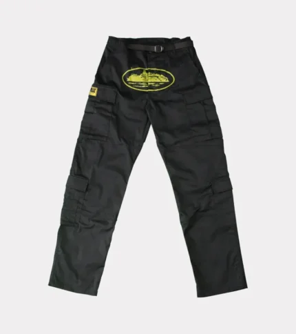 Corteiz Yella Guerillaz Cargos in Black/Yellow