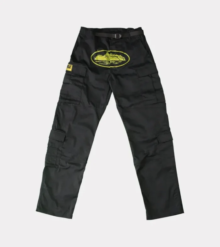 Corteiz Yella Guerillaz Cargos in Black/Yellow
